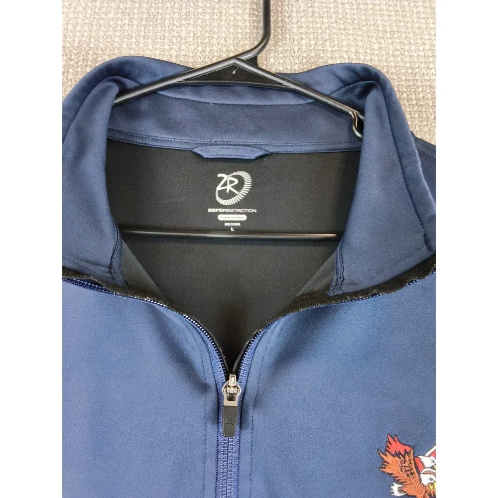 Zero Restriction Quarter Zip Pullover Private Double Eagle Golf Club Navy Sz L